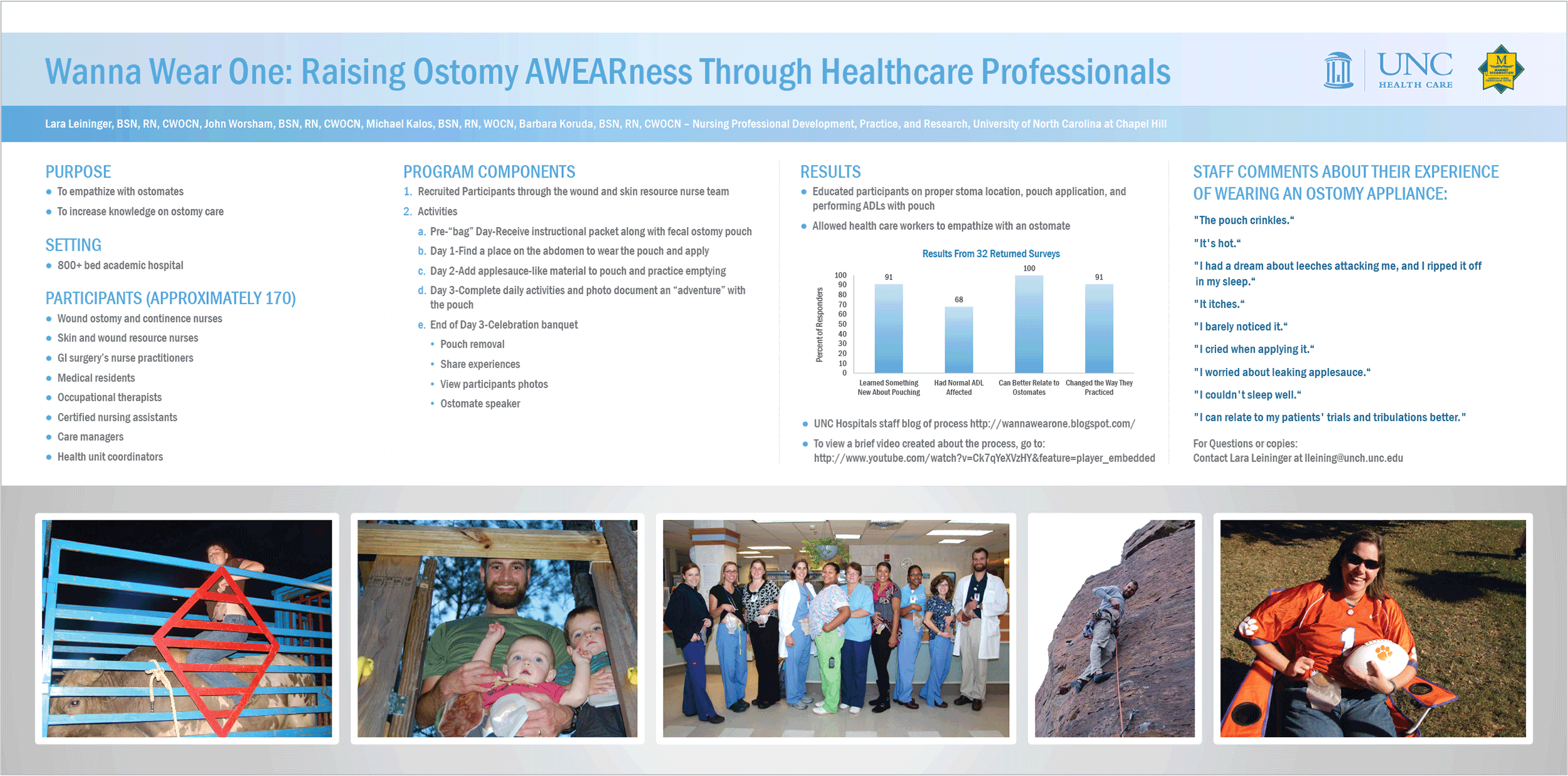 Research poster design by Virtual Apiary for UNC Ostomy
